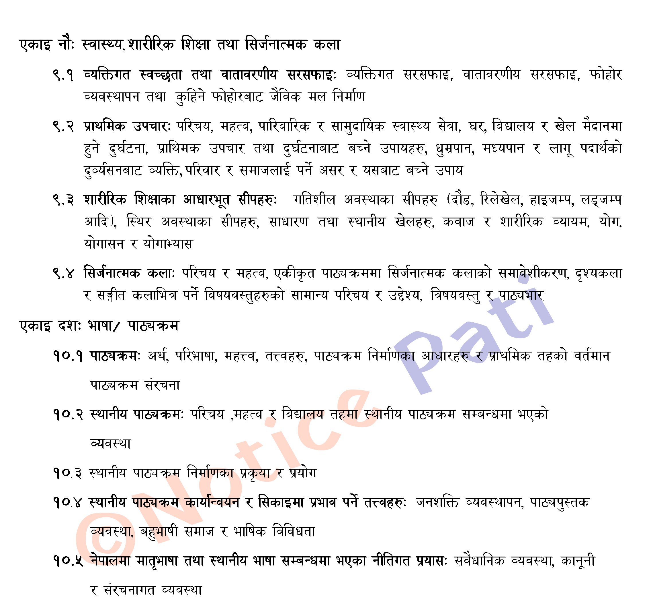 Primary Level Subjective Exam Syllabus This phase includes the subjective question.